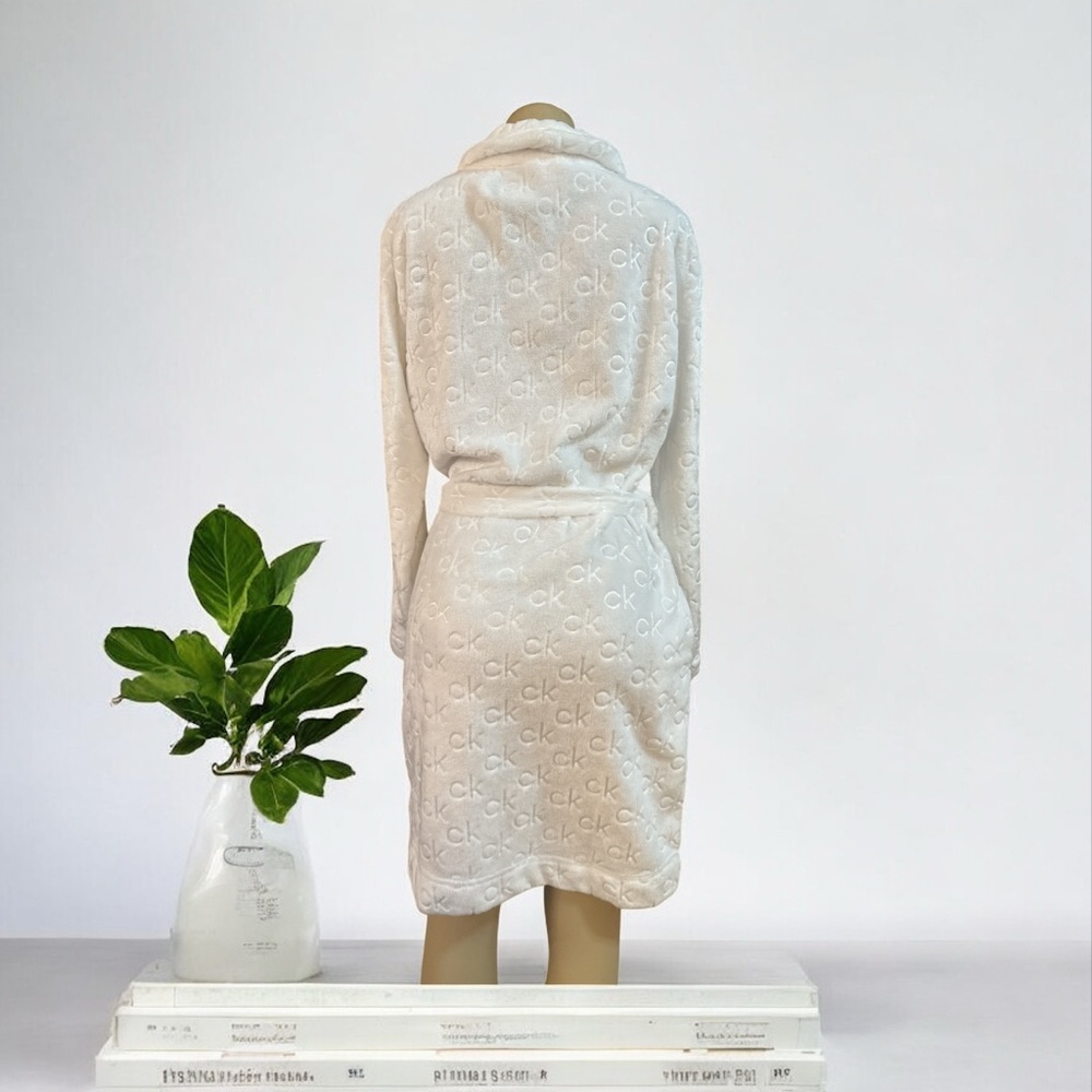 CALVIN KLEIN Women's Kimono Wrap Sleep Robe Long Sleeve White Color.Size XS/S - Picture 2 of 10